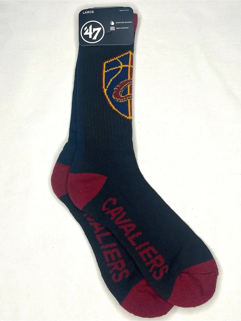 ’47 NBA Team Crew Socks - Cavaliers, Warriors, Bucks (Large)